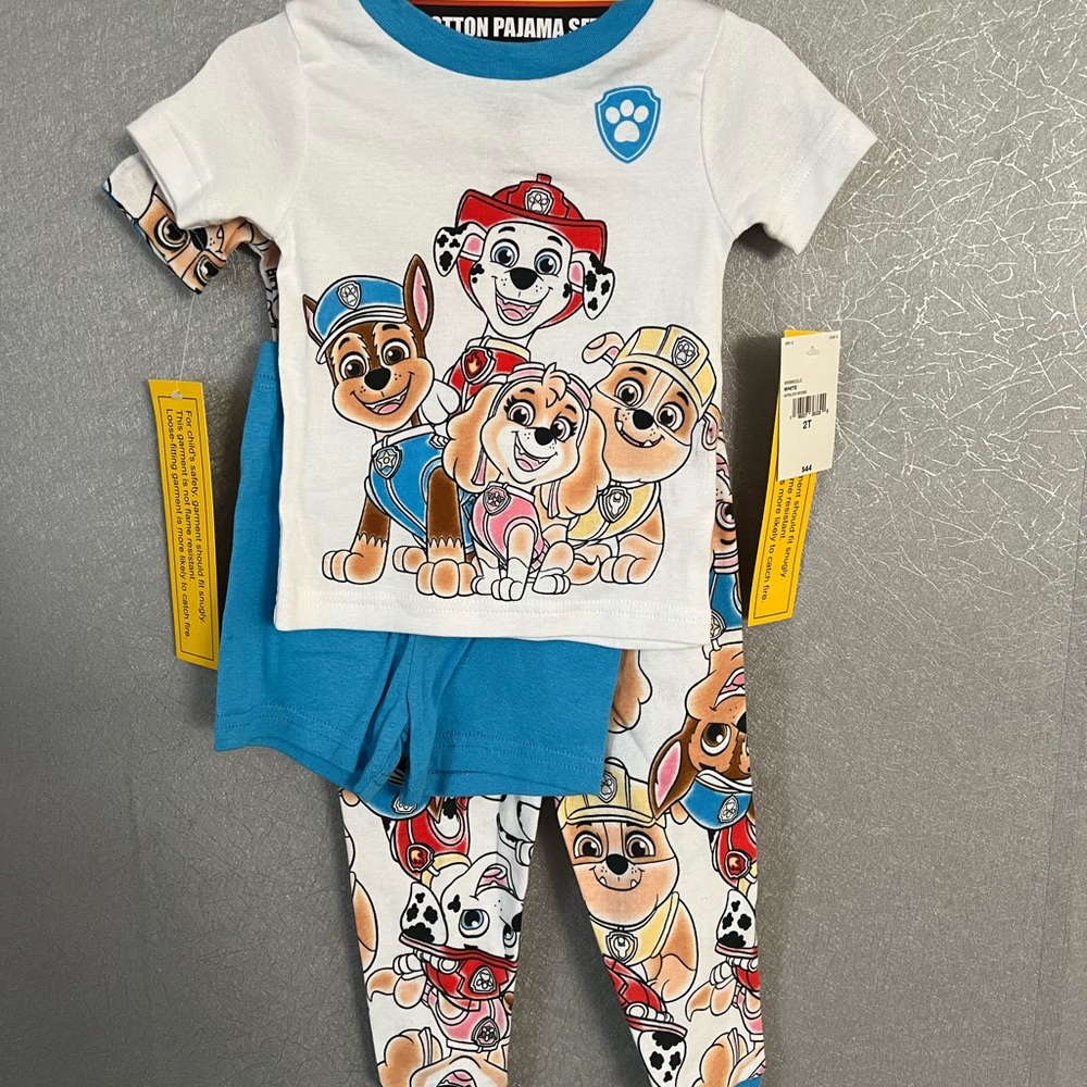 Paw Patrol Boys' Pajama Set 4-Piece Cotton Sleepwear Set
